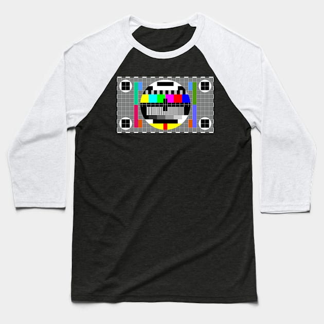 Monoscope tv test pattern card Baseball T-Shirt by PG Illustration